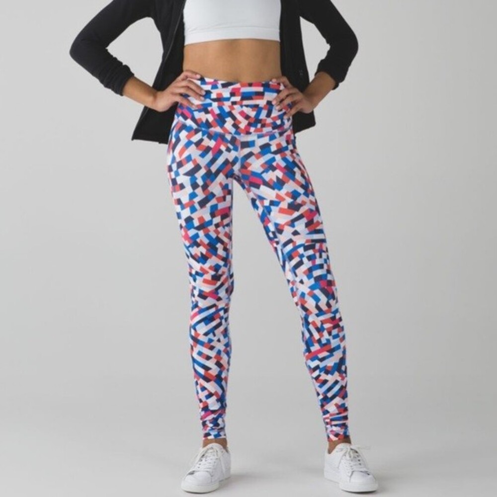 Lululemon Wunder Under Capoeira Multi Leggings High Rise Athletic Pants Size 4